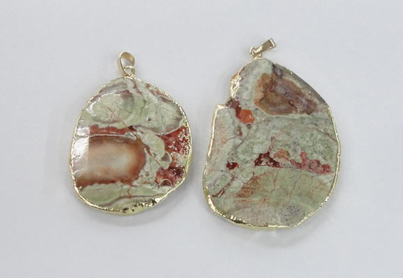 NGP2276 40*45mm - 45*60mm freeform ocean agate gemstone pendants