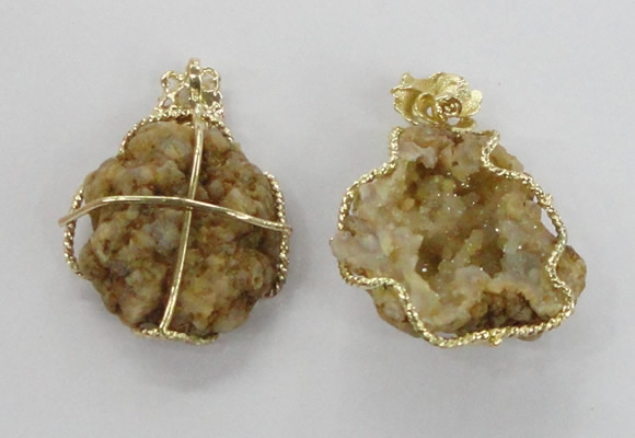 NGP2278 35*45mm - 45*50mm freeform druzy agate gemstone pendants