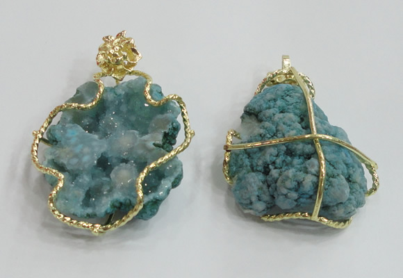 NGP2280 35*45mm - 45*50mm freeform druzy agate gemstone pendants
