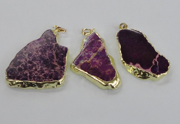 NGP2285 30*40mm - 40*50mm freeform sea sediment jasper pendants
