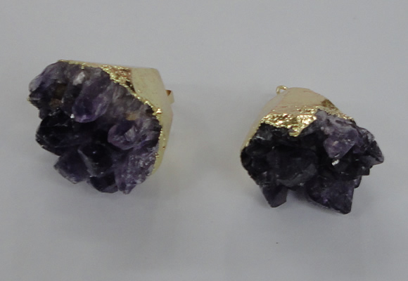 NGP2291 25*30mm - 30*35mm nuggets druzy amethyst pendants