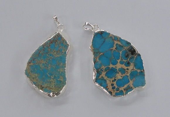 NGP2301 30*40mm - 40*50mm freeform sea sediment jasper pendants