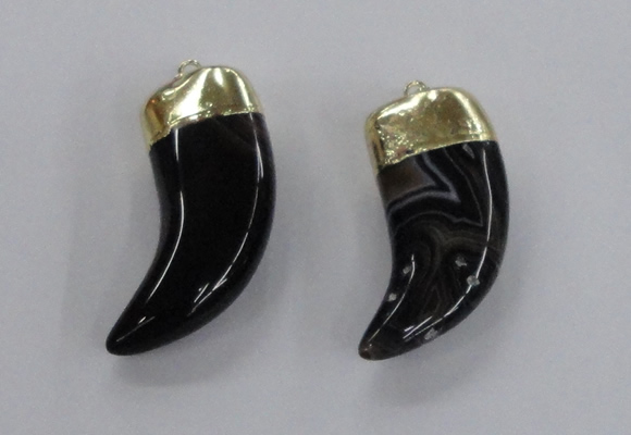 NGP2305 20*48mm - 22*50mm oxhorn agate gemstone pendants