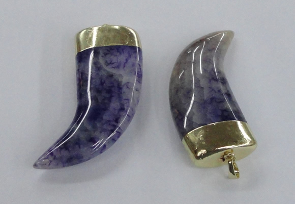 NGP2309 25*60mm - 28*65mm oxhorn agate gemstone pendants