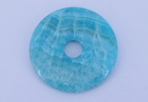 NGP231 7*50mm fashion dyed blue lace agate gemstone donut pendant