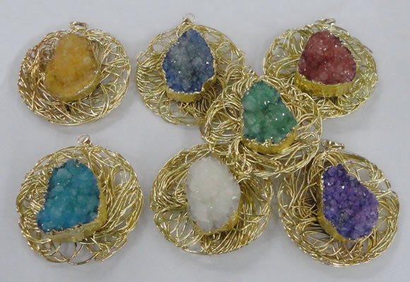 NGP2350 52mm - 55mm freeform druzy agate gemstone pendants
