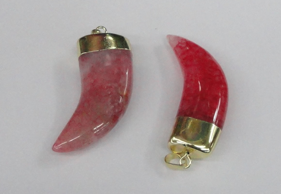 NGP2387 20*48mm - 22*50mm oxhorn agate gemstone pendants