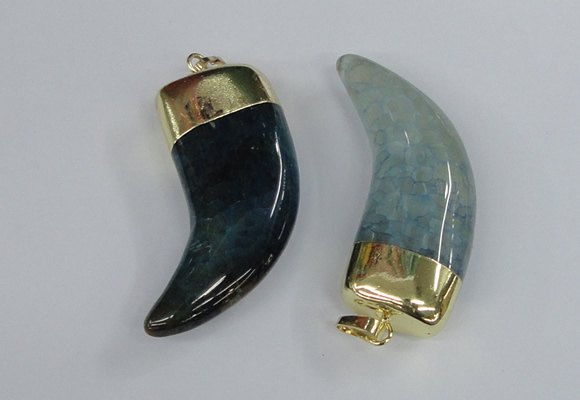 NGP2388 20*48mm - 22*50mm oxhorn agate gemstone pendants