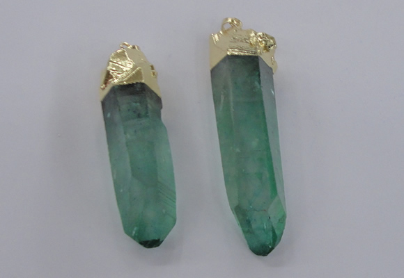 NGP2429 15*50mm - 18*65mm sticks dyed white crystal pendants