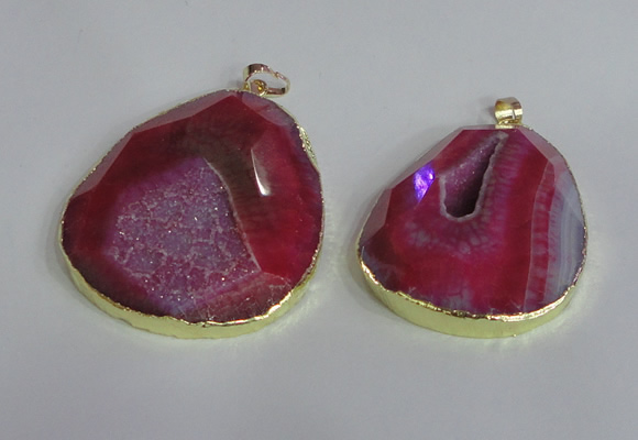 NGP2434 30*40mm - 40*45mm freeform druzy agate pendants wholesale
