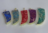 NGP2445 18*40mm - 20*50mm horn sea sediment jasper pendants