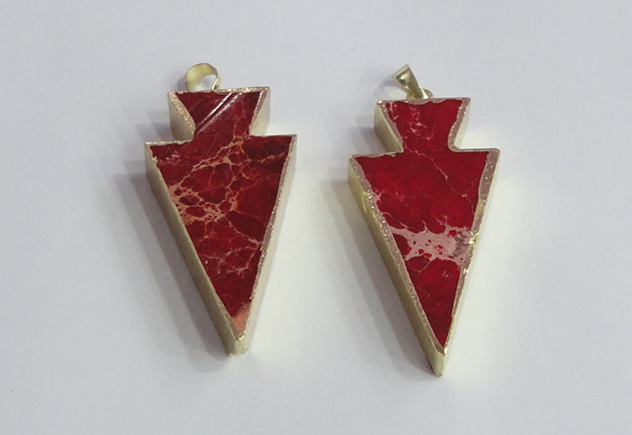 NGP2449 18*38mm - 22*45mm arrowhead sea sediment jasper pendants