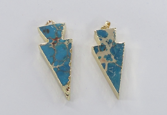 NGP2450 18*38mm - 22*45mm arrowhead sea sediment jasper pendants