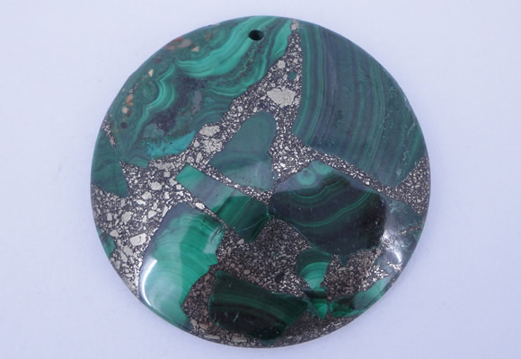 NGP250 7*45mm fashion malachite & pyrite gemstone pendants