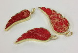 NGP2526 18*40mm - 22*55mm wing-shaped sea sediment jasper pendants