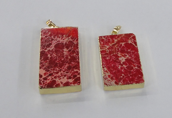 NGP2615 20*40mm - 25*45mm rectangle sea sediment jasper pendants