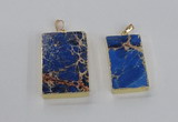 NGP2618 20*40mm - 25*45mm rectangle sea sediment jasper pendants