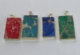 NGP2619 20*40mm - 25*45mm rectangle sea sediment jasper pendants