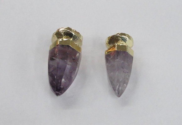 NGP2628 12*30mm - 15*40mm cone amethyst gemstone pendants