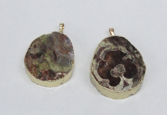 NGP2688 35*45mm - 40*50mm freeform ocean agate pendants