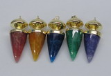 NGP2744 20*45mm - 20*50mm cone agate gemstone pendants wholesale