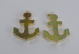 NGP2784 40*50mm anchor agate gemstone pendants wholesale