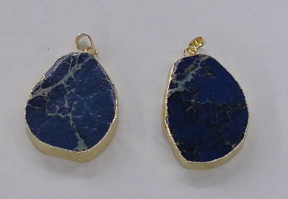 NGP2944 25*35mm – 35*45mm freeform sea sediment jasper pendants