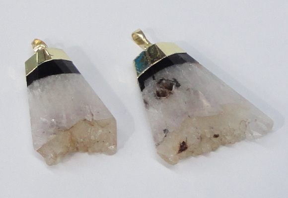 NGP2961 20*35mm - 30*45mm freeform druzy agate pendants