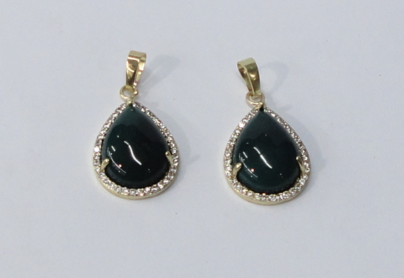 NGP3006 15*20mm flat teardrop agate gemstone pendants wholesale
