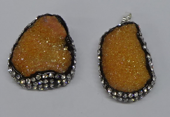 NGP3093 25*35mm – 30*40mm freeform druzy agate pendants