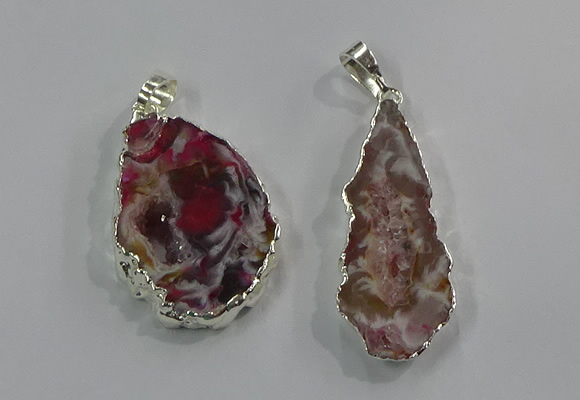 NGP3102 25*40mm - 30*50mm freeform druzy agate gemstone pendants