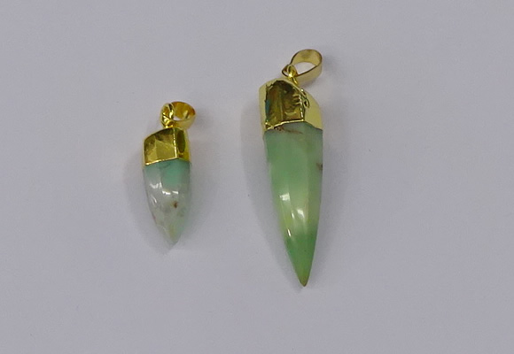 NGP3107 9*20mm – 11*40mm sticks Australia chrysoprase pendants