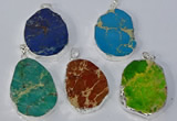 NGP3156 25*35mm - 35*45mm freeform sea sediment jasper pendants