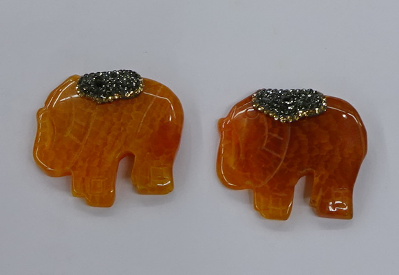 NGP3261 40*48mm - 45*50mm elephant agate gemstone pendants