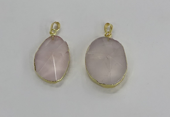 NGP3270 18*25mm - 30*35mm freeform rose quartz pendants