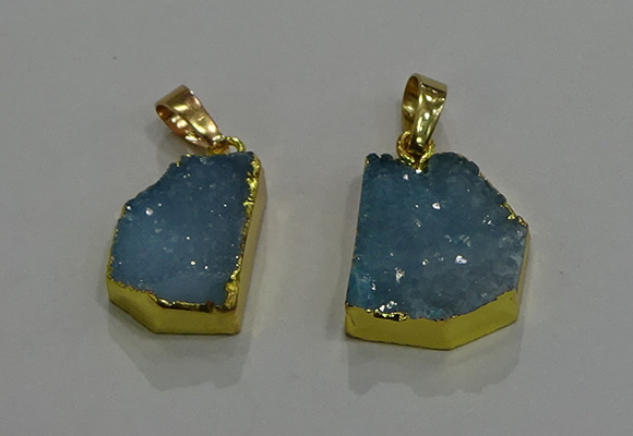NGP3325 8*12mm - 15*20mm freeform druzy agate gemstone pendants