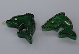 NGP3427 25*40mm - 30*45mm dolphin agate gemstone pendants