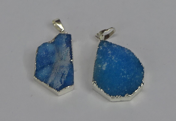 NGP3444 18*25mm - 20*30mm freeform druzy agate gemstone pendants