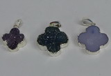 NGP3450 15*15mm - 20*20mm flower druzy agate gemstone pendants