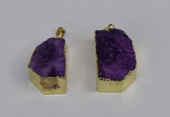 NGP3466 20*30mm - 25*35mm freeform druzy agate pendants wholesale