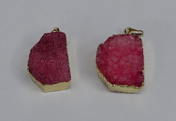 NGP3467 20*30mm - 25*35mm freeform druzy agate pendants wholesale
