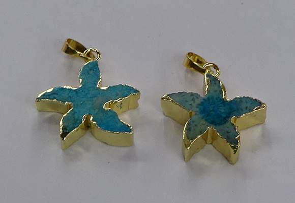 NGP3513 24*25mm starfish fossil coral pendants wholesale