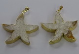NGP3520 48*50mm starfish fossil coral pendants wholesale
