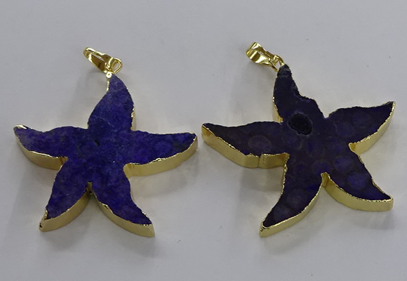 NGP3522 48*50mm starfish fossil coral pendants wholesale