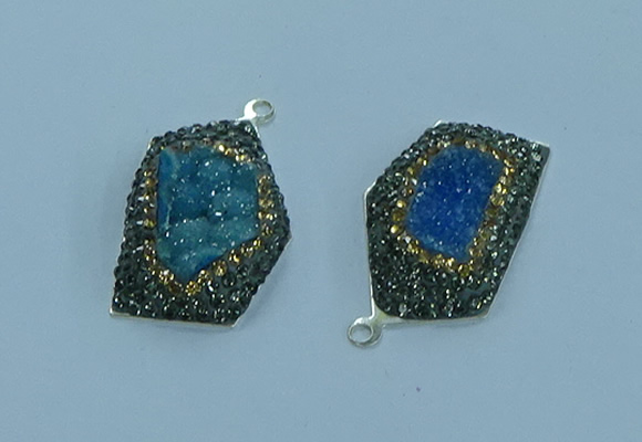 NGP3584 20*30mm - 22*32mm freeform druzy agate pendants