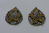 NGP3670 35*45mm flat teardrop druzy agate pendants wholesale