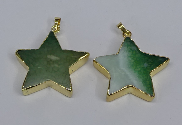 NGP3740 35*35mm star agate gemstone pendants wholesale