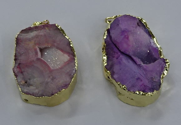 NGP3756 30*40mm - 40*50mm freeform druzy agate pendants