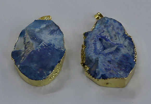NGP3760 30*40mm - 40*50mm freeform druzy agate pendants