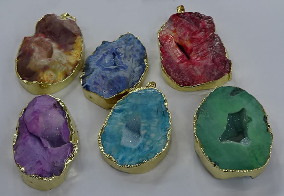 NGP3762 30*40mm - 40*50mm freeform druzy agate pendants